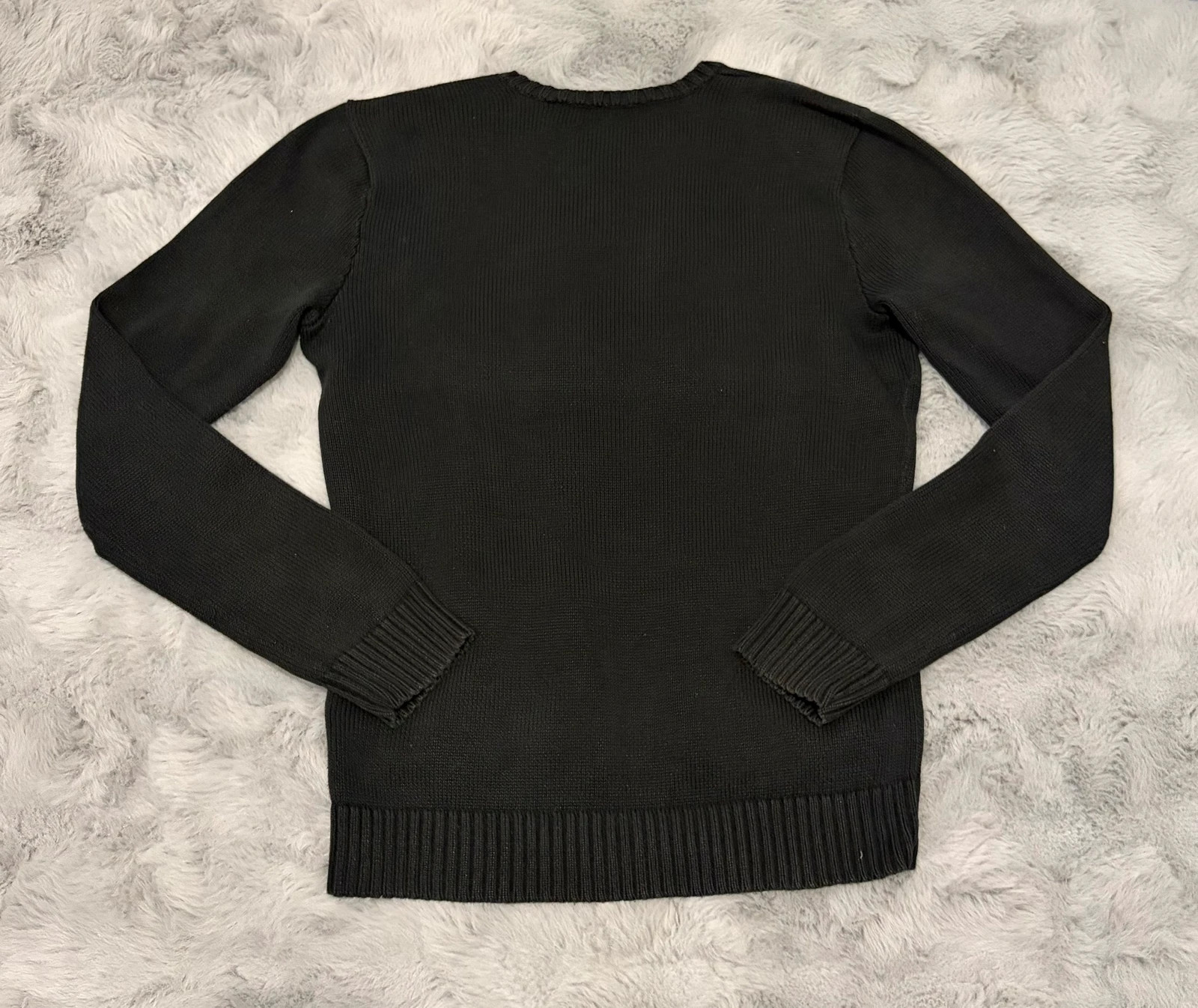 Ralph Lauren pull col V noir Grand logo brodé blanc Taille L Femme – Ralph Lauren – taille L / 40 / 12 3
