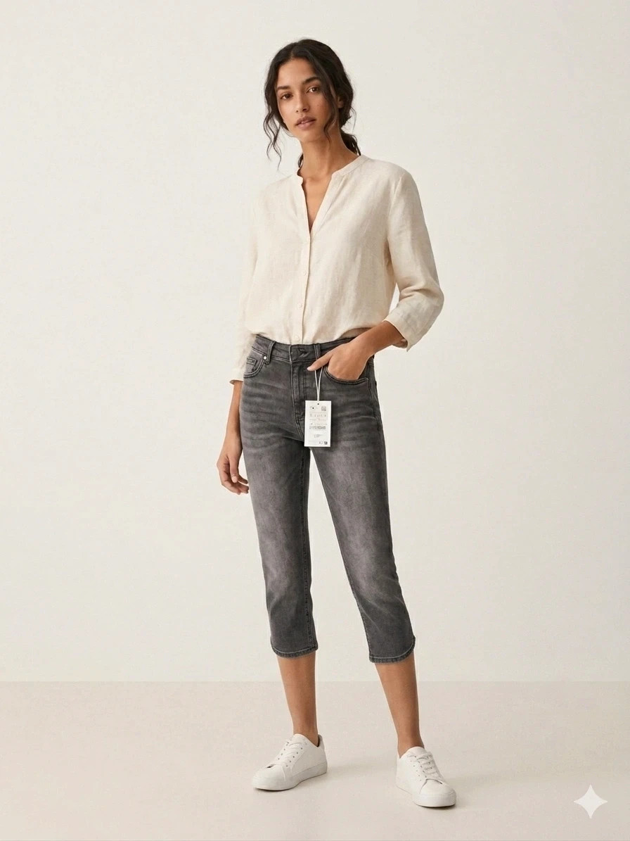 Capri jean gray and black 34