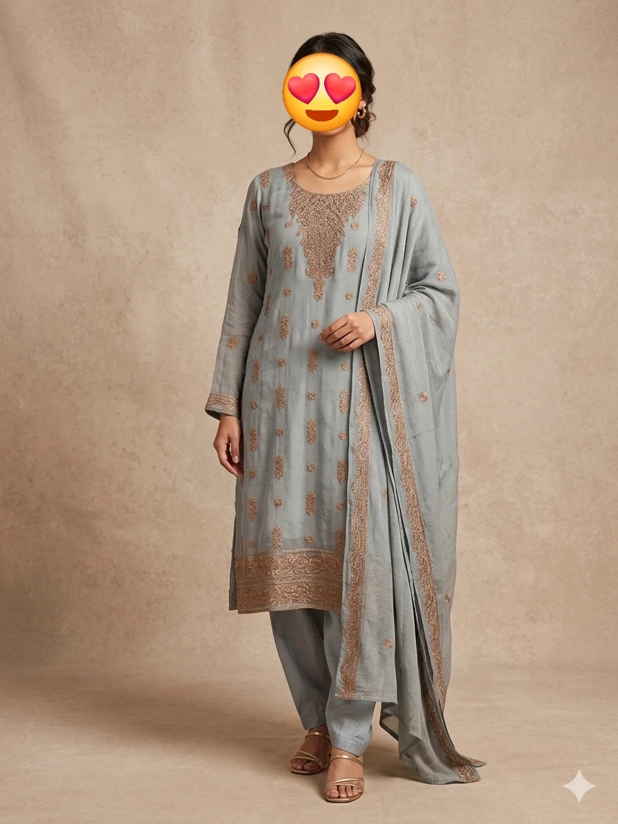 Indian pakistani pure chiffon Outfit M/L