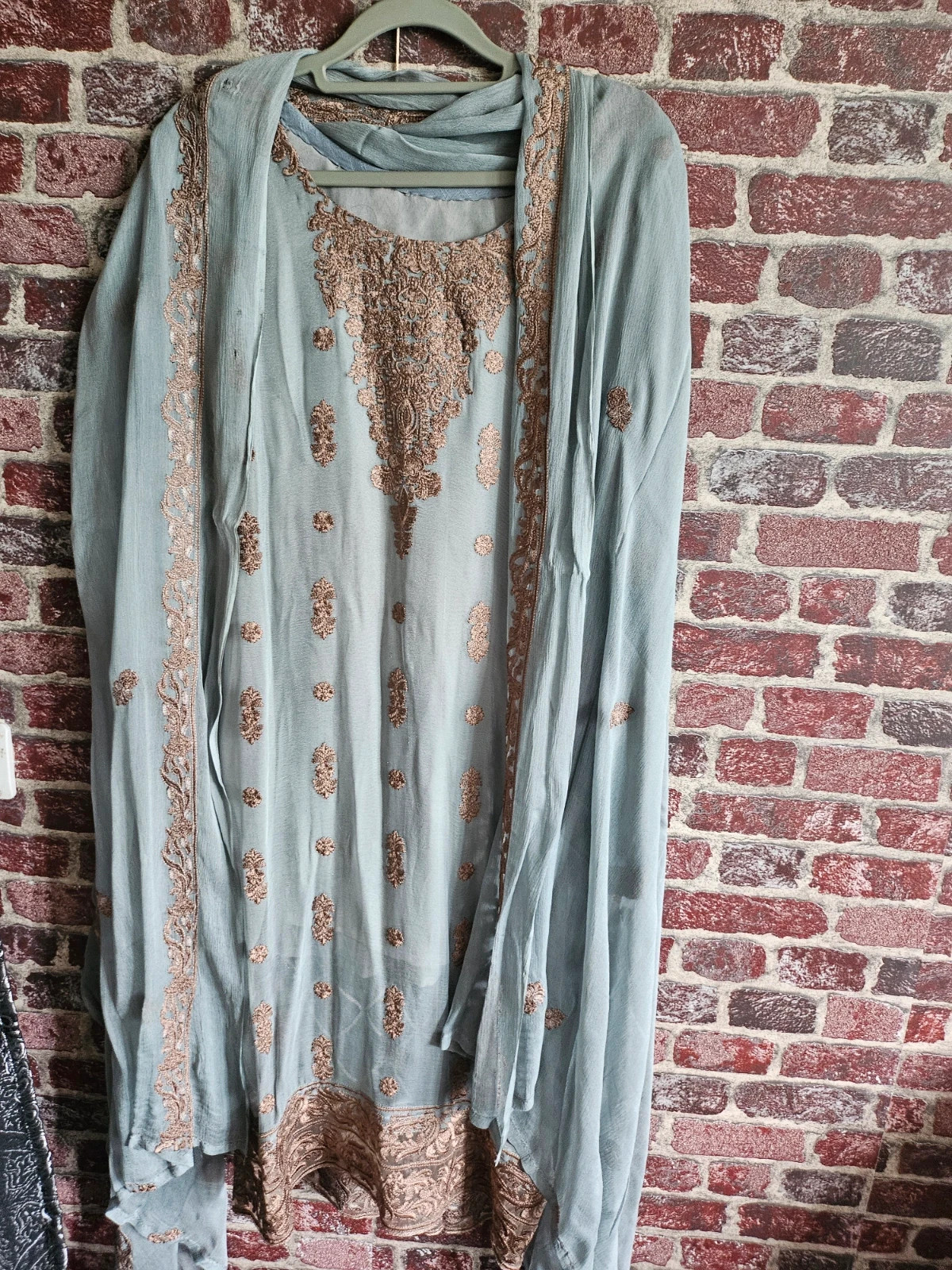 Indian pakistani pure chiffon Outfit M/L – al imran boutique – taille L / 40 / 12 3