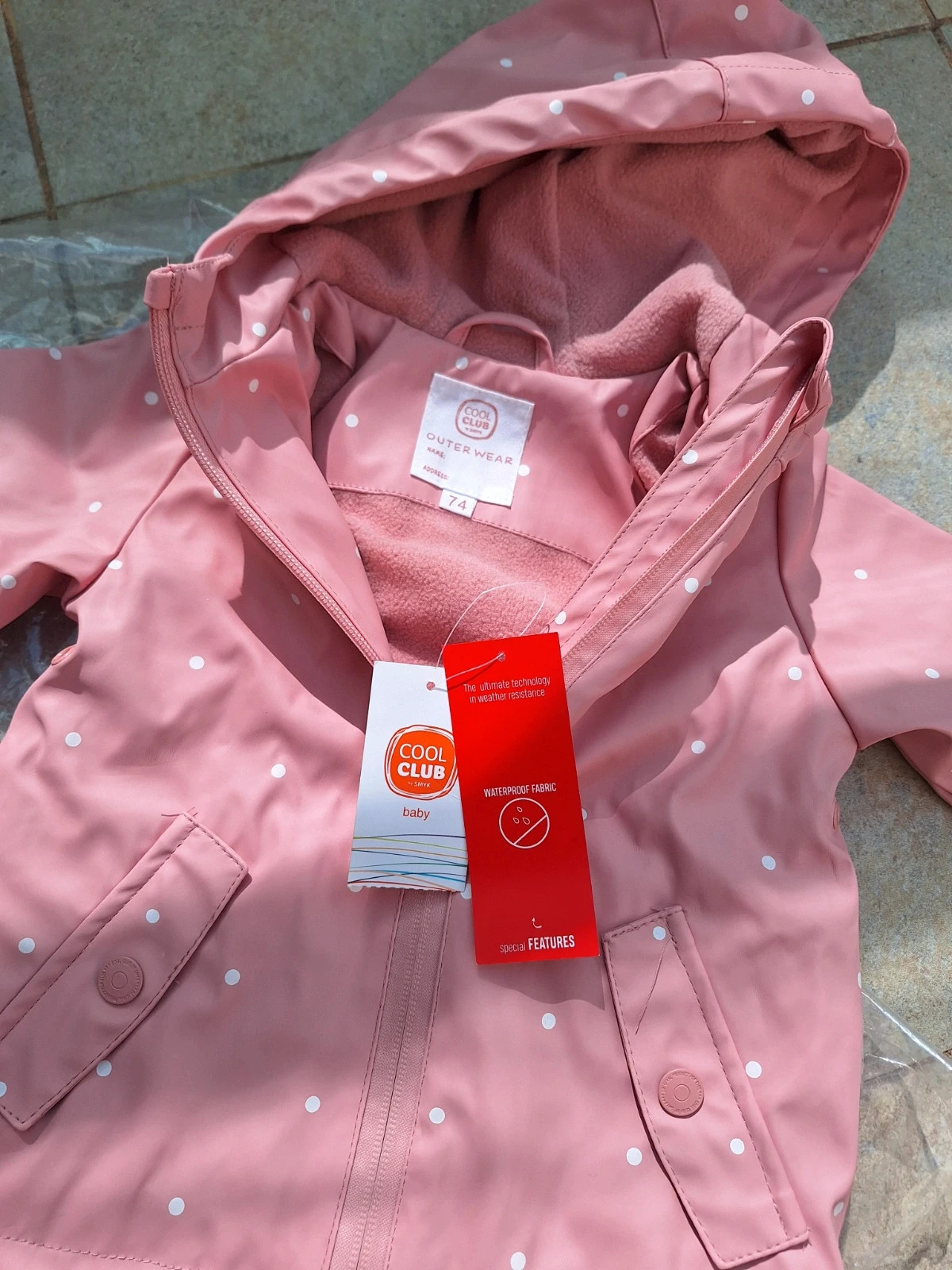 Baby girl rain coat new with tag
