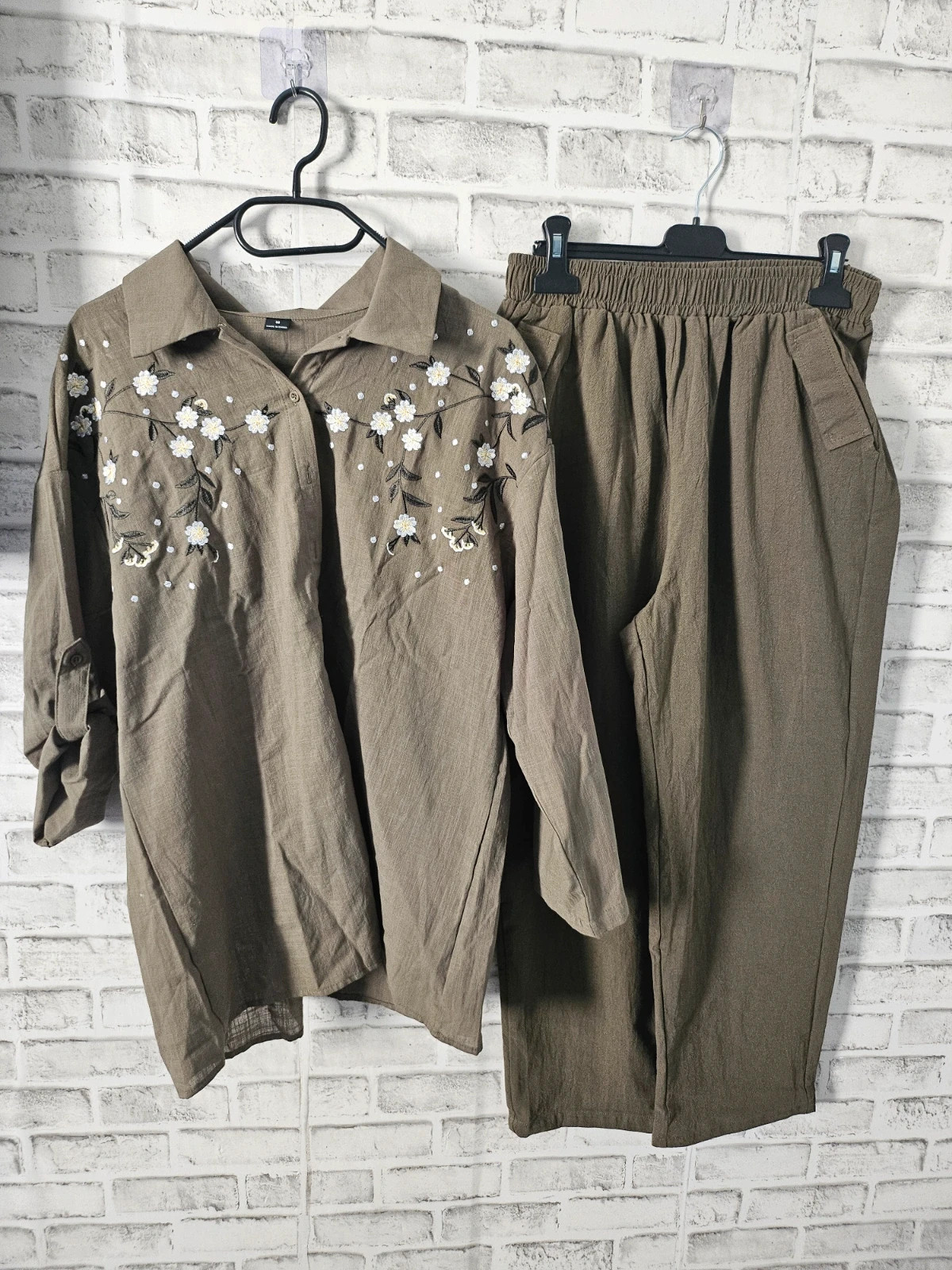 Army green summer dress co ord set M – boutique independent – taille M / 38 / 10 3
