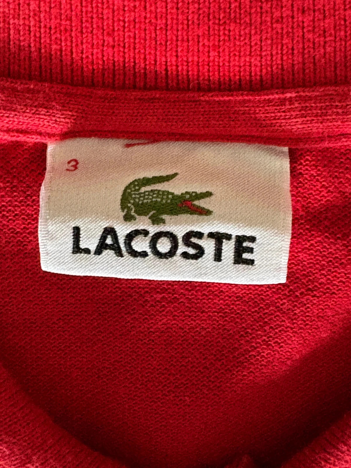 Polo Lacoste rouge classique - taille 3 (S) manches courtes – Lacoste – taille S 3