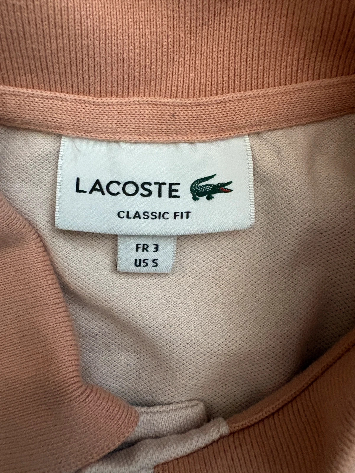 Polo Lacoste Classic Fit dégradé rose/beige – Manches courtes – Taille FR3/US S – Lacoste – taille S 2
