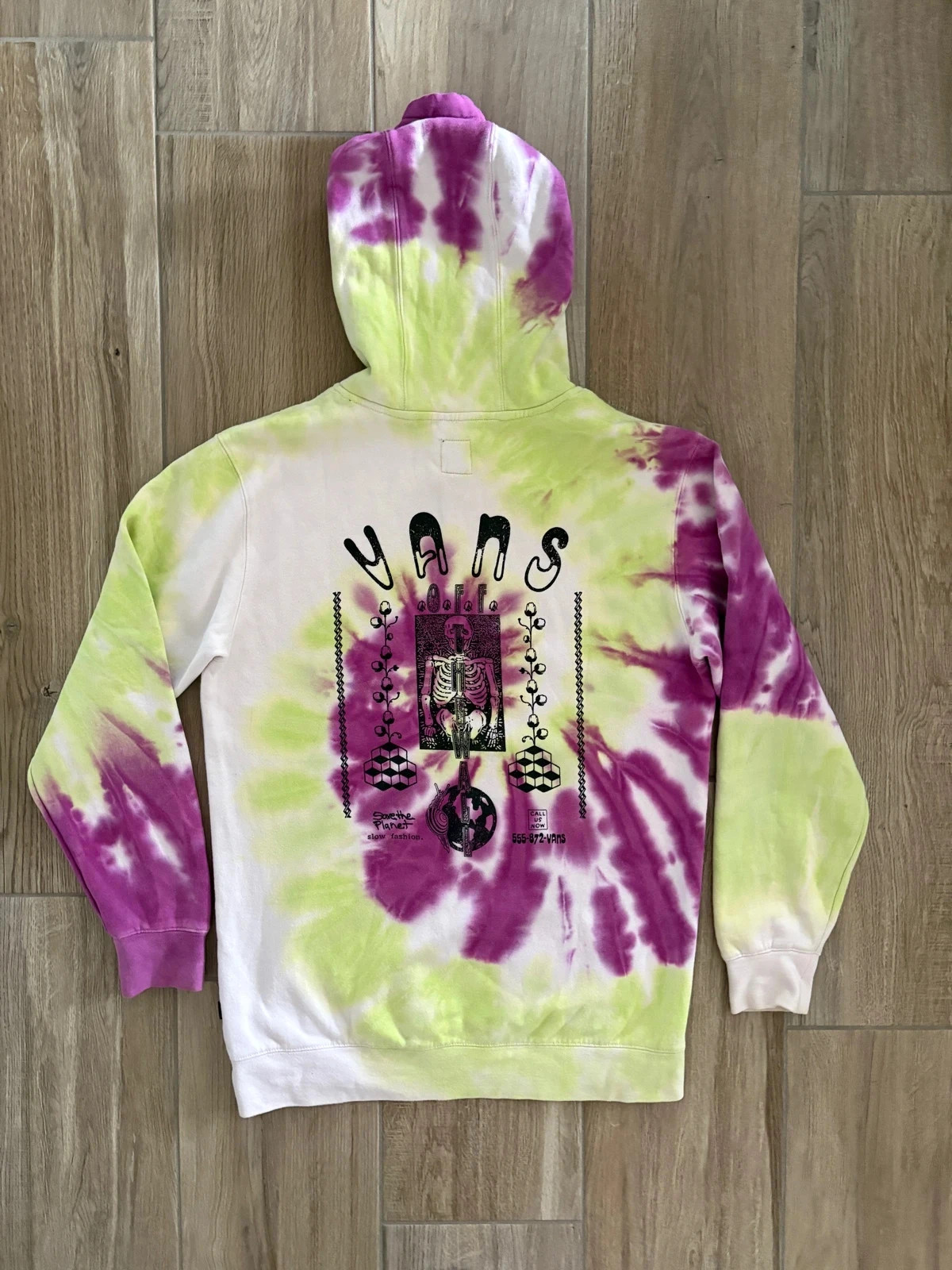Sweat à Capuche Vans Tie-Dye - Violet/Vert Anis - Taille M - valeur 115€ en magasin – Vans – taille M 3