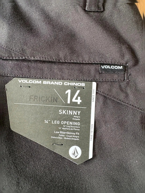 Pantalon chino Volcom Frickin Slim - Noir - Neuf avec étiquette – Volcom – taille W29 | FR 38 5