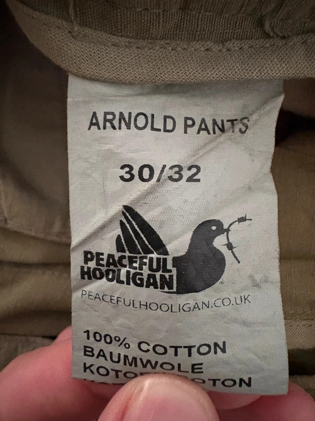Pantalon Peaceful Hooligan “Arnold Pants” - Taille 30 - Kaki – Peaceful Hooligan – taille W30 | FR 40 4
