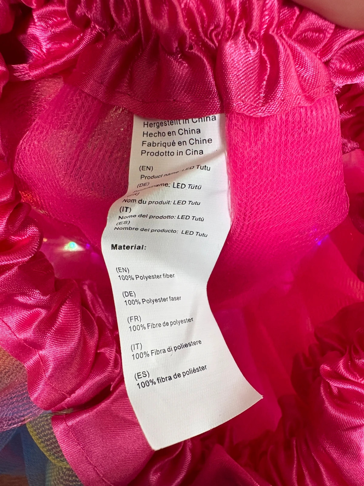 Tutu LED lumineux Kefiyis - arc-en-ciel & rose fuchsia 🩰 (valeur 12€) – Amazon – taille 3 ans / 98 cm 3