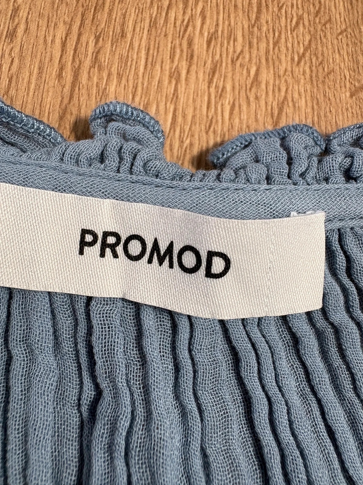 Blouse en gaze de coton Promod bleu gris - taille L – Promod – taille L / 40 / 12 3