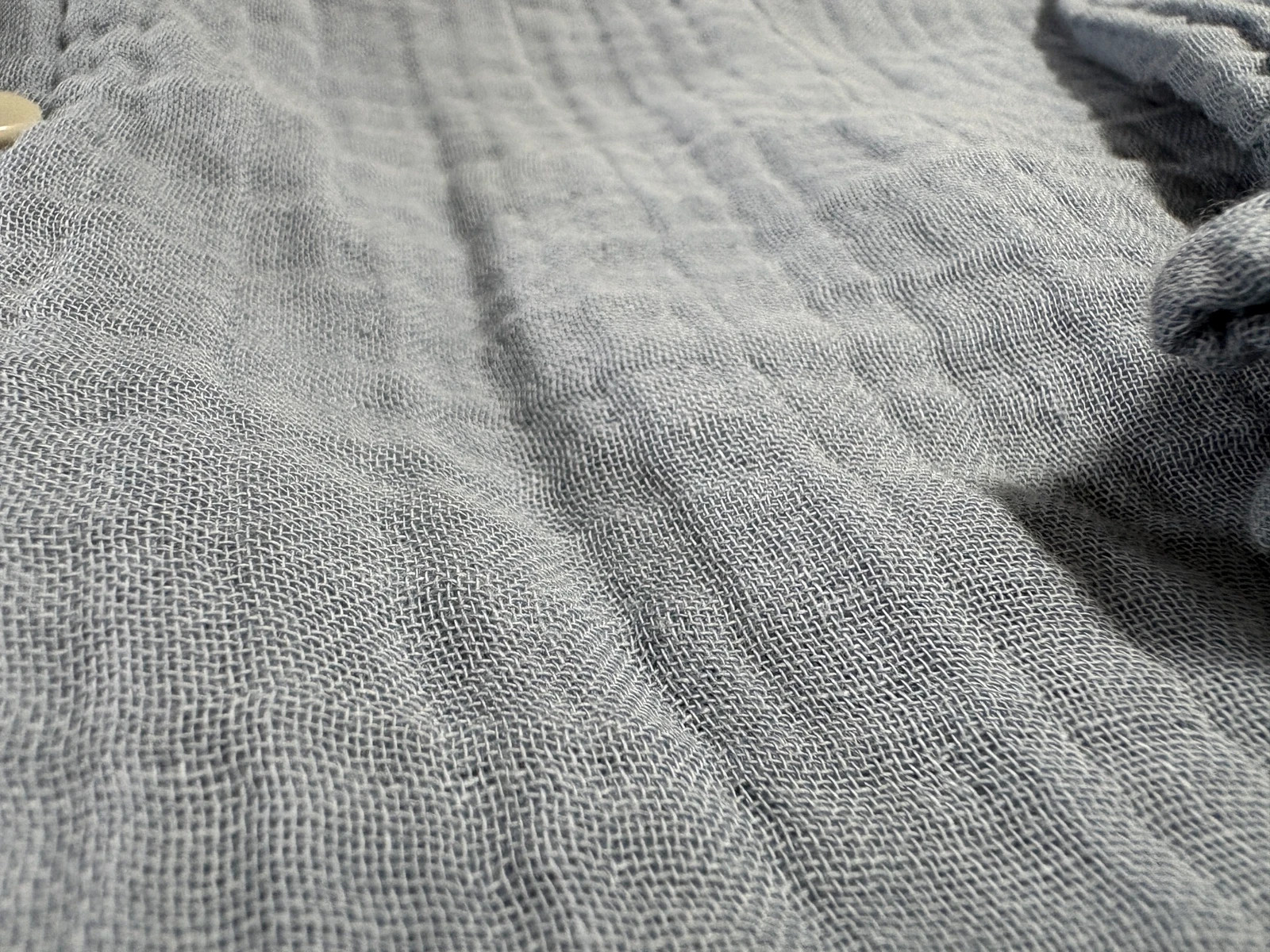 Blouse en gaze de coton Promod bleu gris - taille L – Promod – taille L / 40 / 12 2