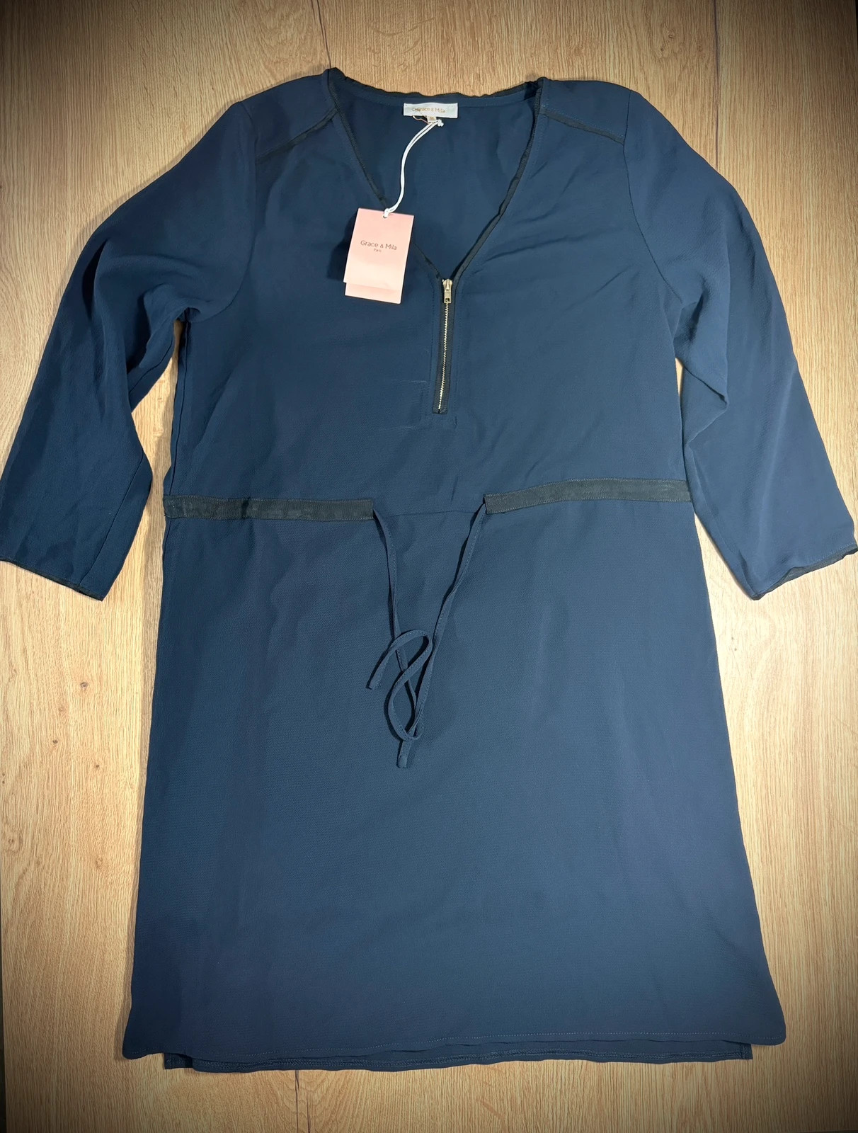 Robe Grace & Mila bleu marine zip doré - taille M
