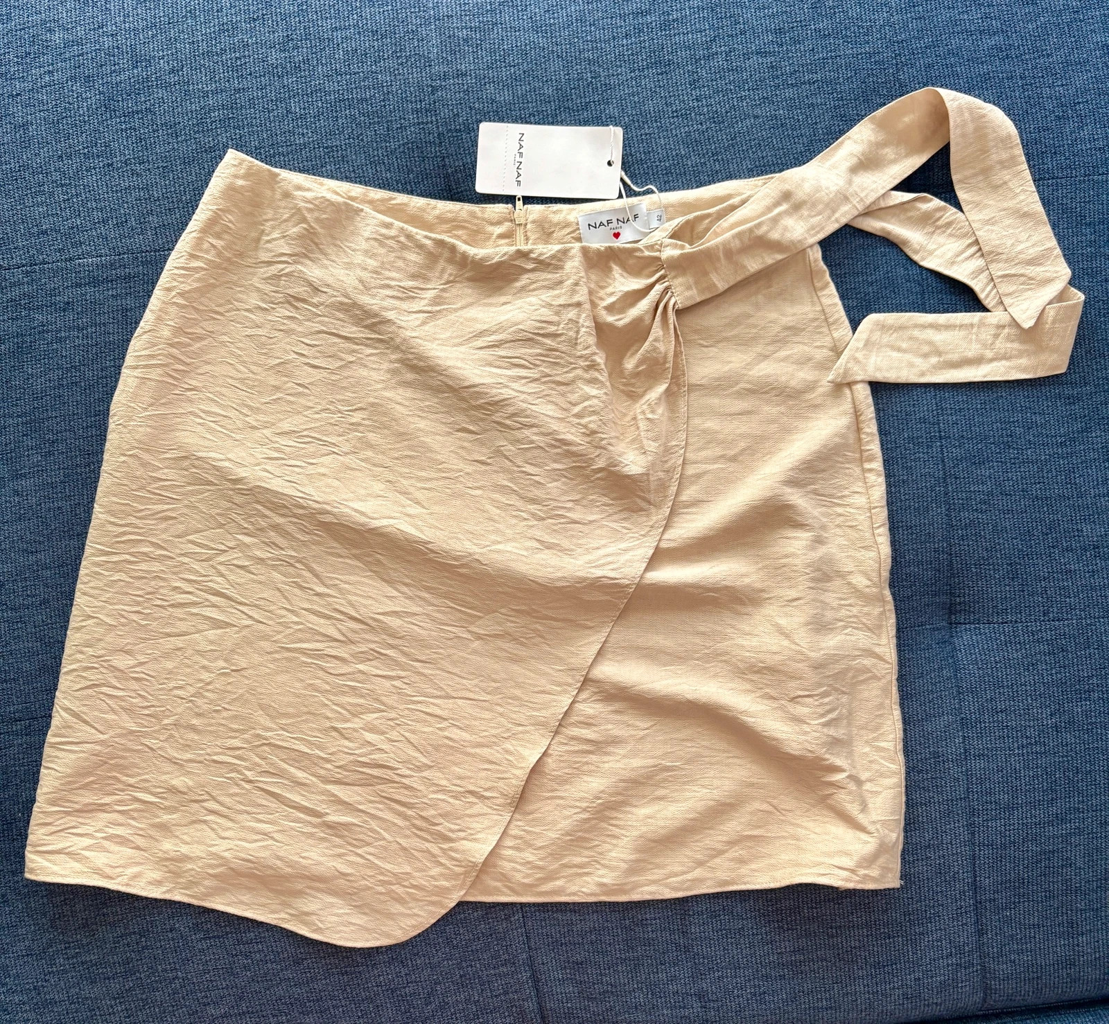 Magnifique Jupe portefeuille NAF NAF beige neuve taille 42 – Naf Naf – taille XL / 42 / 14