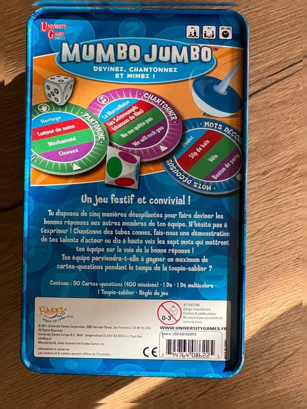 Mumbo Jumbo – Jeu d’ambiance Devinez, Chantez et Mimer – University 2