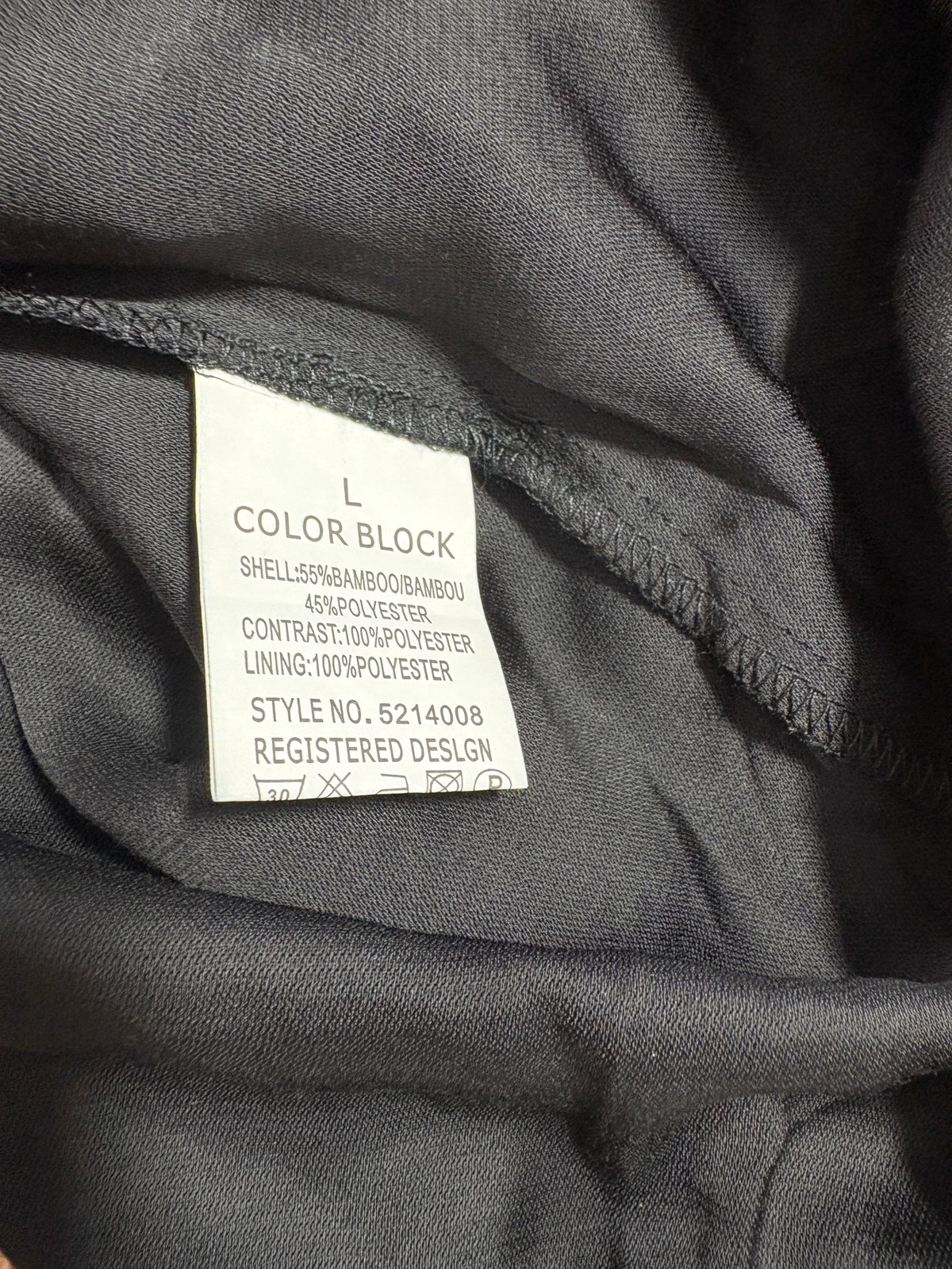 Blouse Color Block noire col V - taille L – Colorblock – taille L / 40 / 12 5