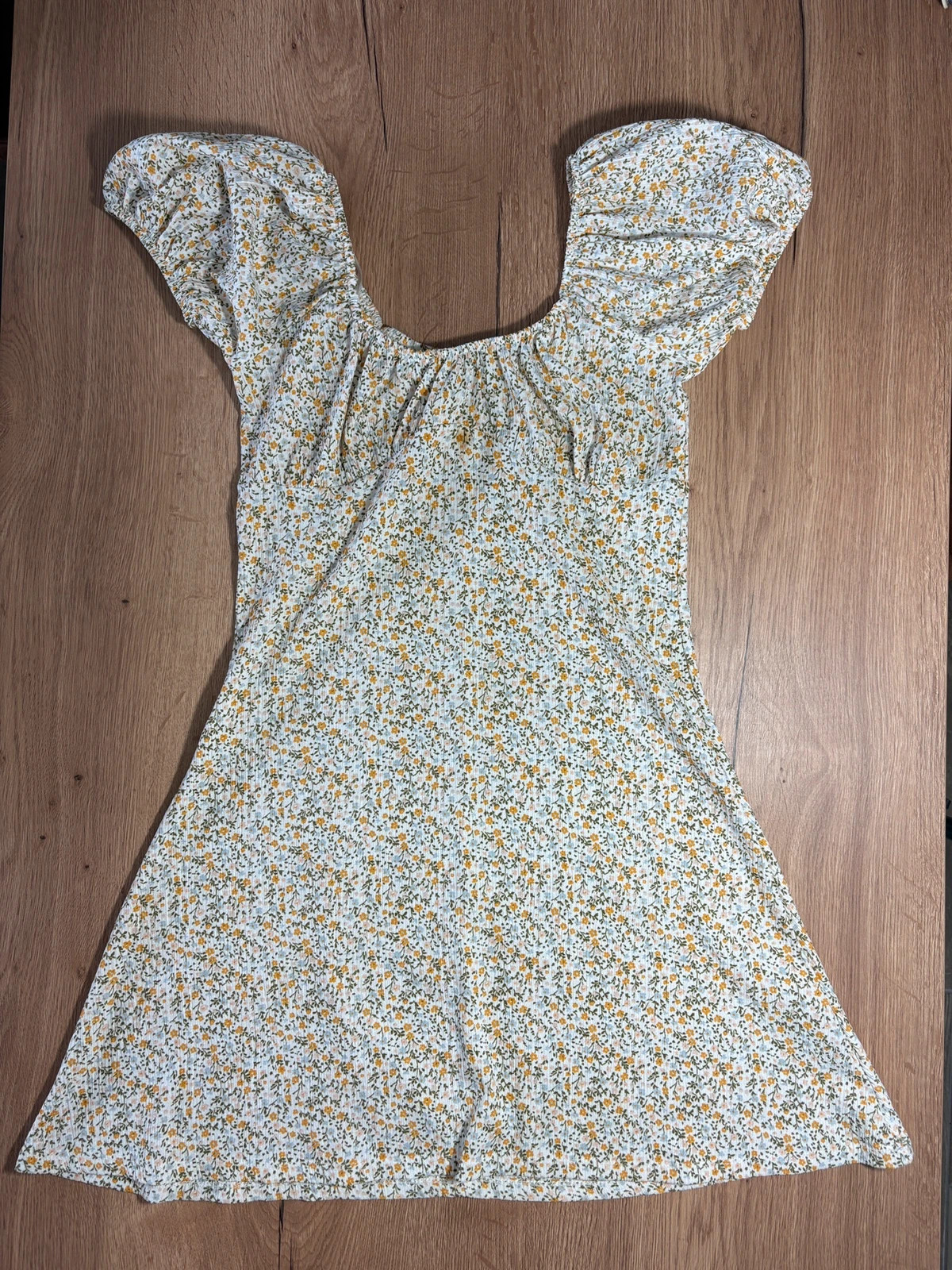 Robe fleurie Primark blanche à fleurs jaunes - taille S – Primark – taille S / 36 / 8 2