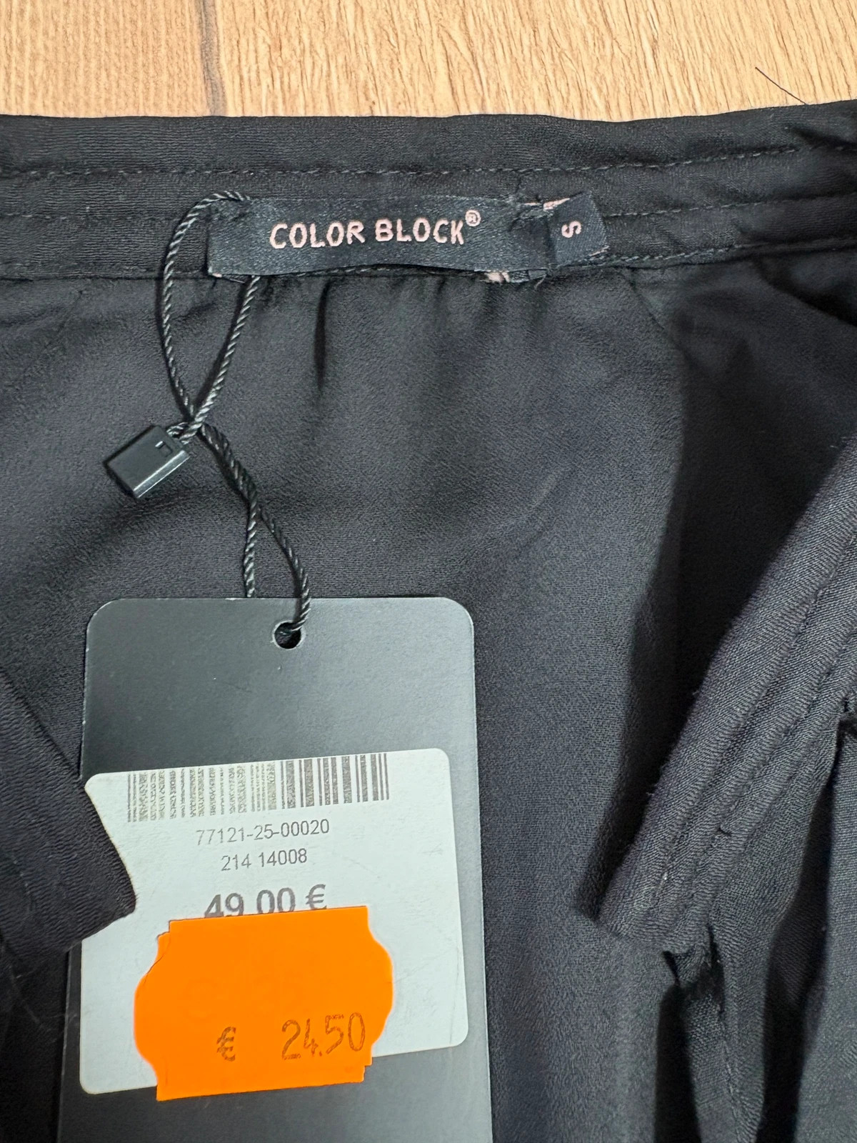 Blouse Color Block noire col V - taille S – Colorblock – taille S / 36 / 8 2