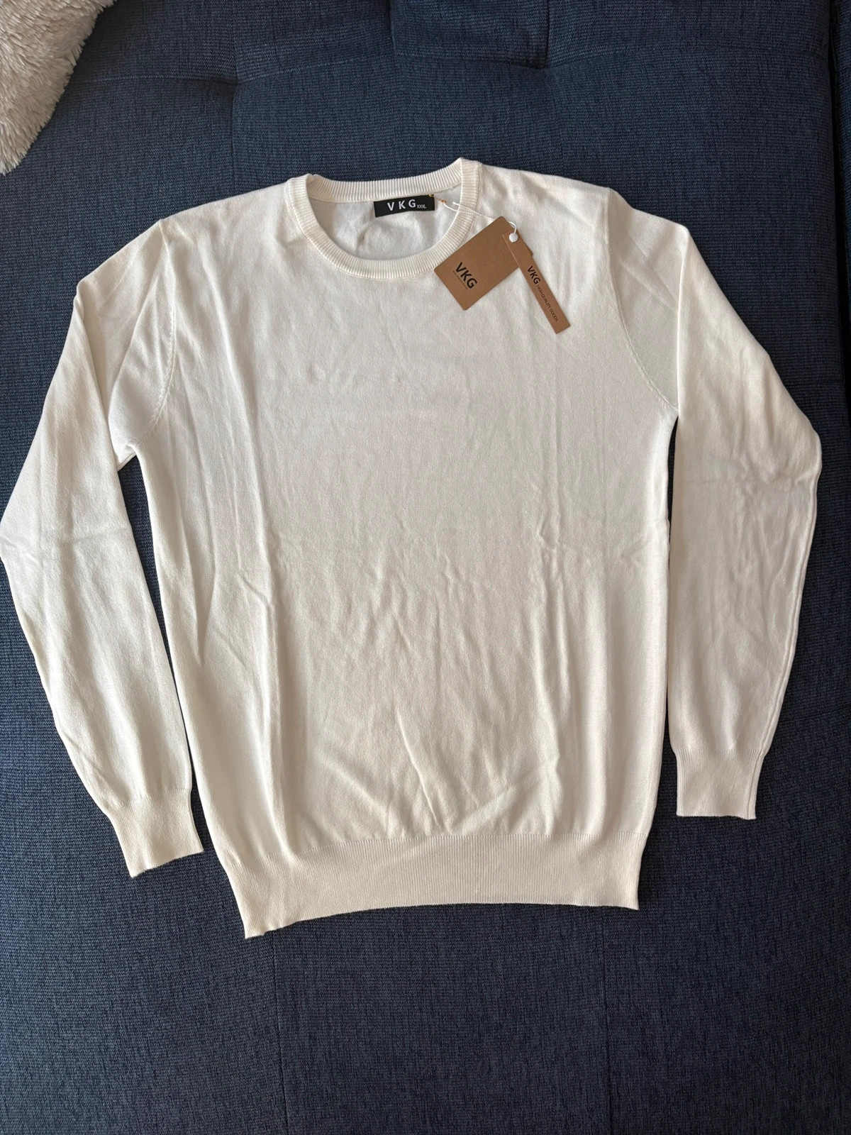 Pull VKG écru col rond neuf avec étiquette taille XXXL