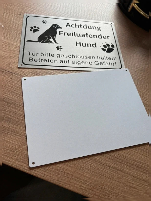 Attention aux chiens en liberté-- en Allemand - Panneau Aluminium auto adhésive – Inconnu 2