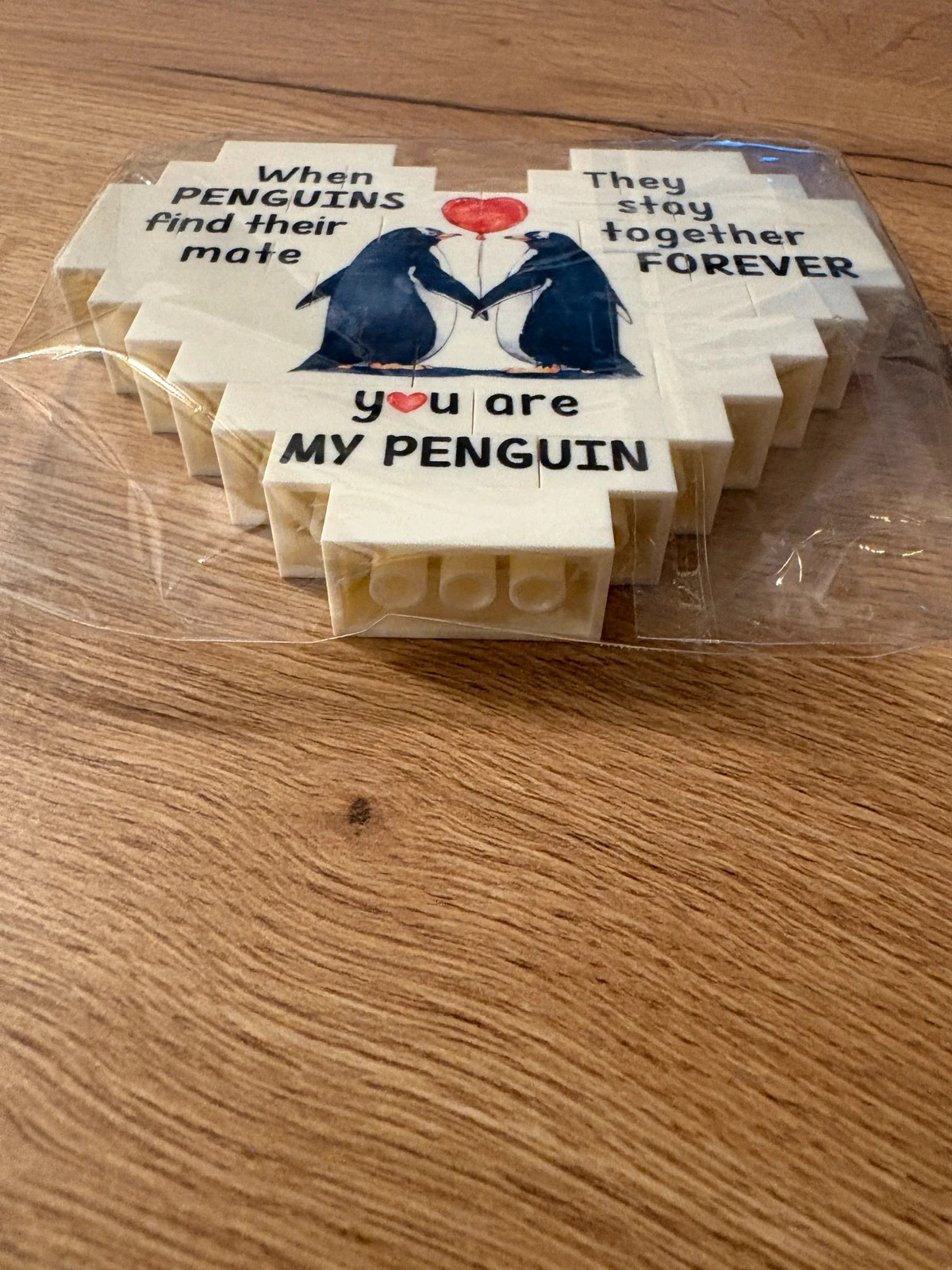 Cœur en briques (style LEGO) “You are my Penguin” - Cadeau Amour – Love – taille Taille unique 3