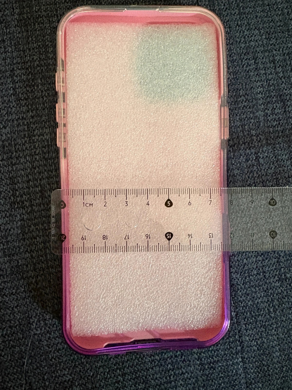 Coque iPhone 14 Pro Max / 15 Pro Max – paillettes dégradées rose/violet – bague support – case mobile – taille S 5