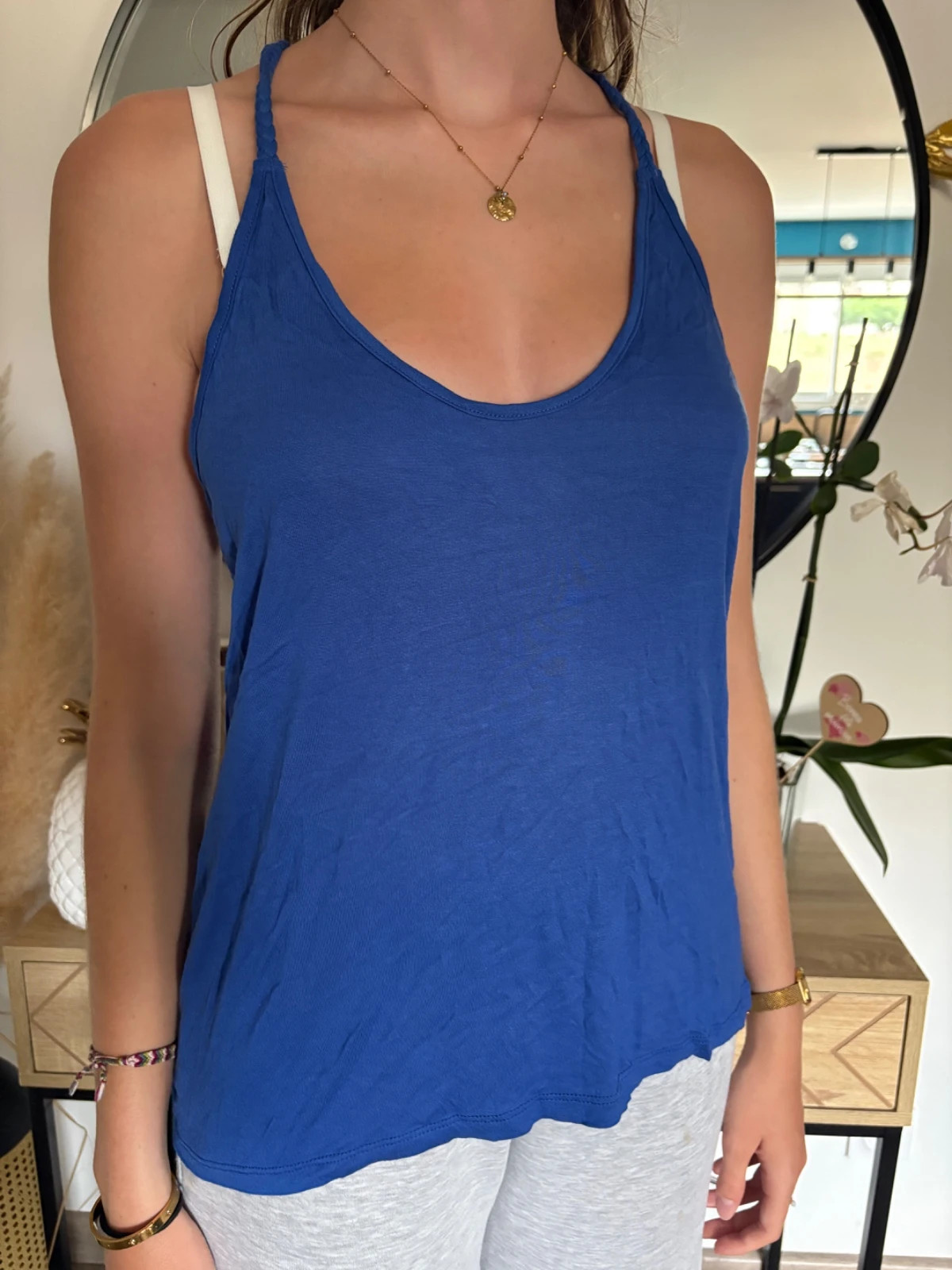 Débardeur ONLY bleu - Dos macramé - taille M – ONLY – taille M / 38 / 10 2