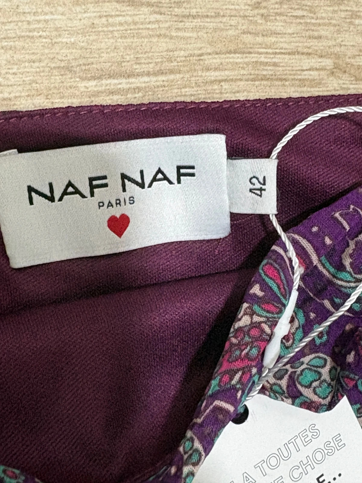 Jupe Naf Naf “Blondie” imprimé cachemire violet - Taille 42 – Naf Naf – taille L / 40 / 12 2