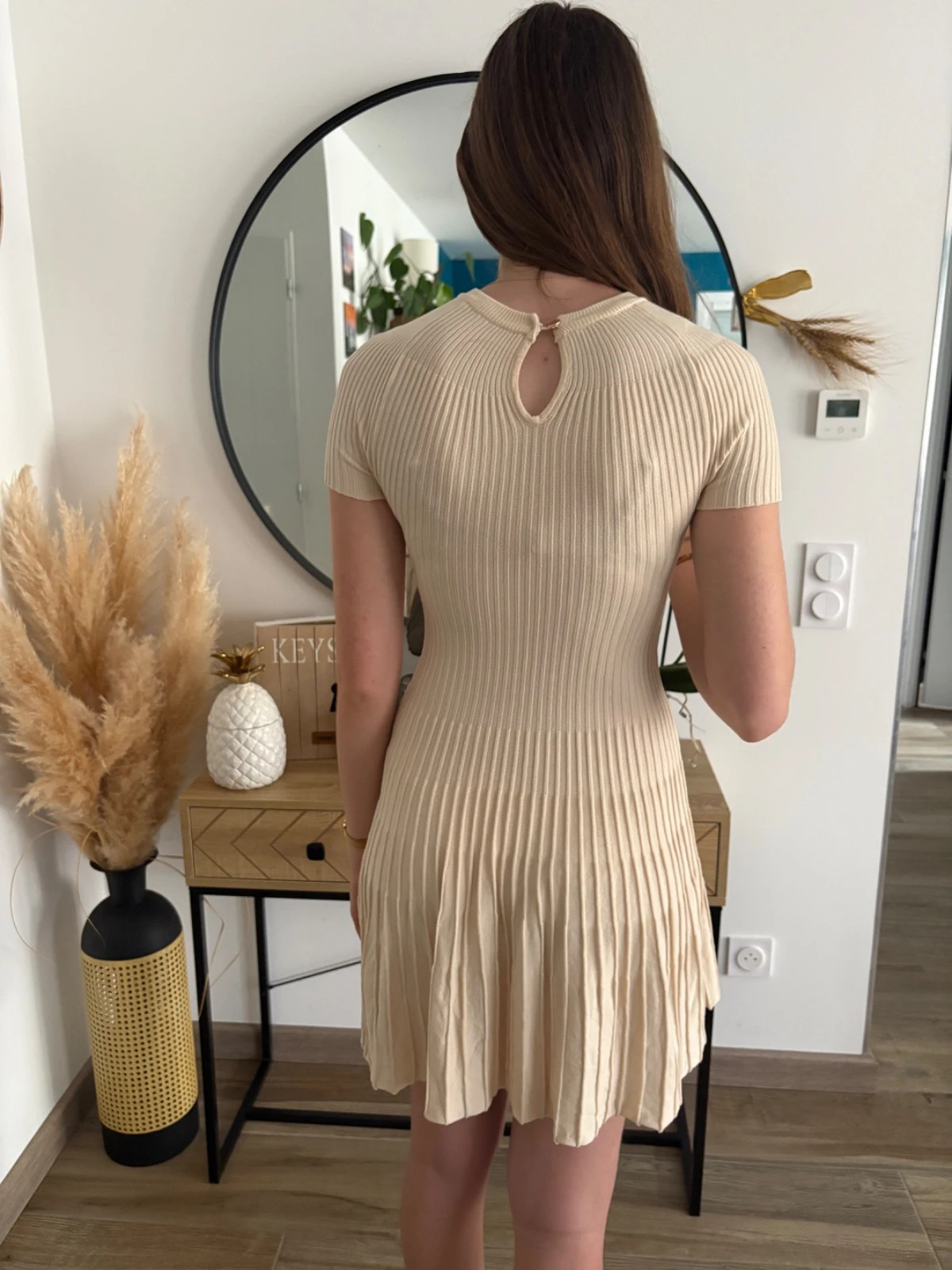 Robe côtelée - Manches courtes, coupe évasée - Taille S – Shein – taille S / 36 / 8 3
