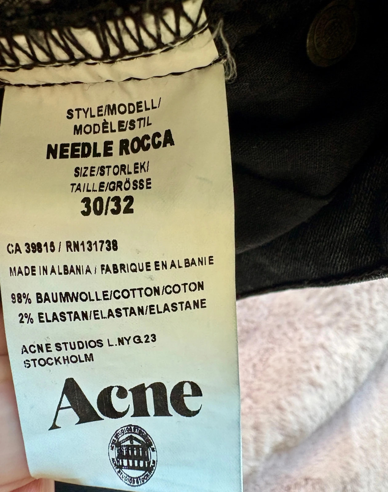 Acné Studios - Jean Needle Rocca - 30/32 (220€ en magasin) – Acne Studios – taille M / 38 / 10 3