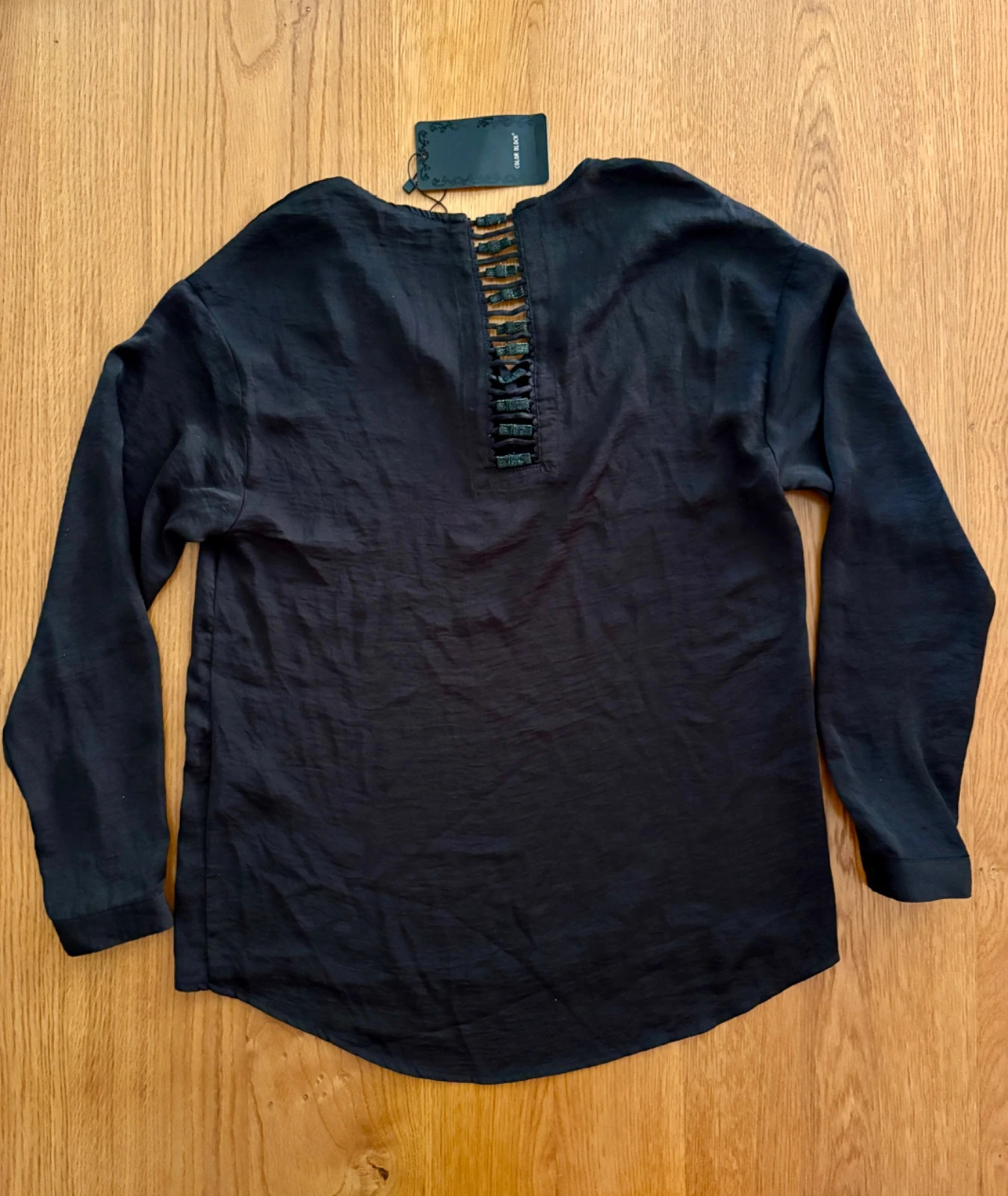 Top Color Block noir - Manches longues - Taille M – Colorblock – taille M / 38 / 10 4
