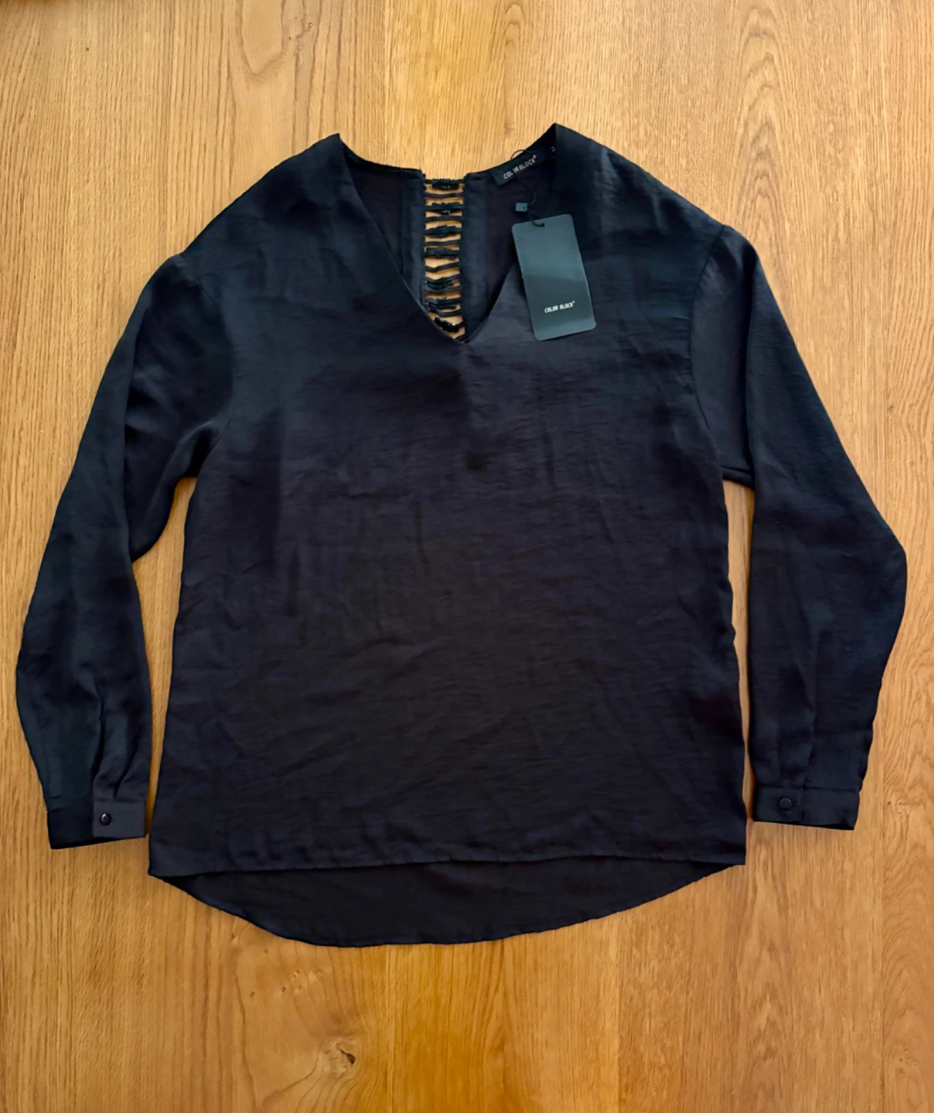Top Color Block noir - Manches longues - Taille M – Colorblock – taille M / 38 / 10