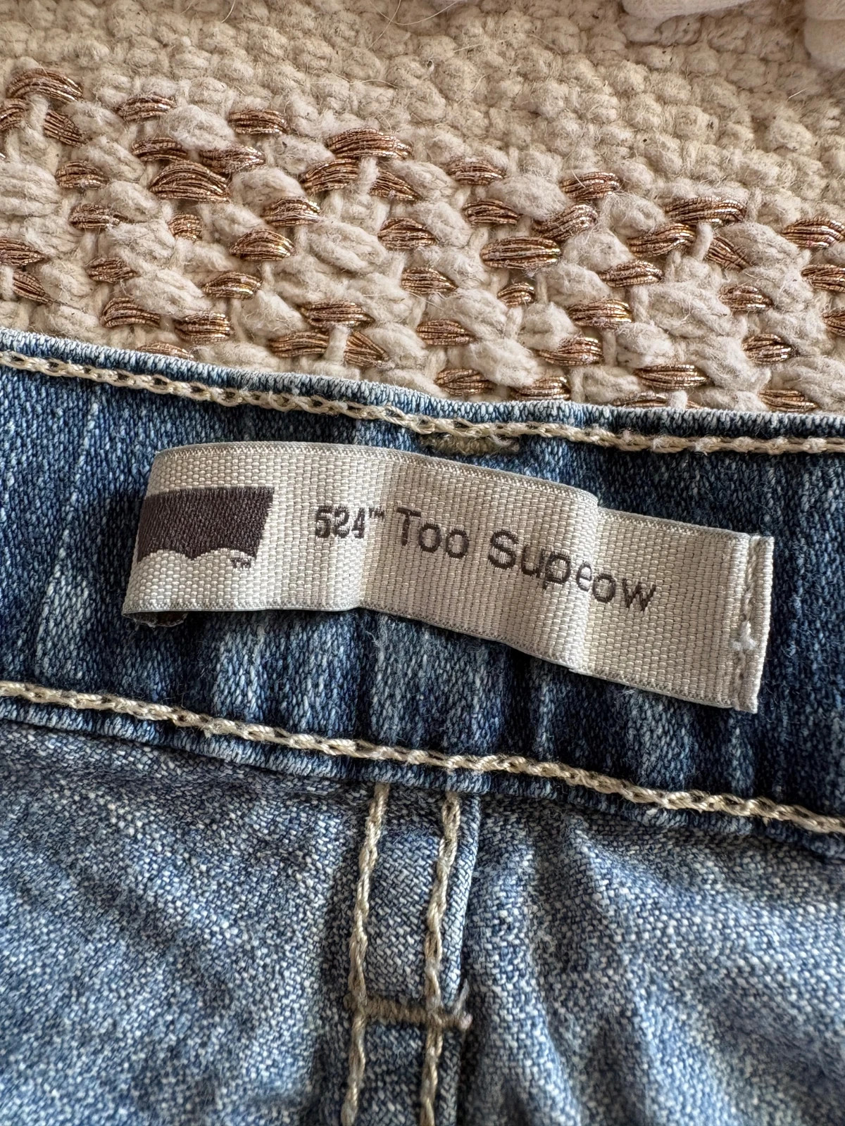 Jean Levi’s 524 Too Superlow bleu délavé - Taille basse, coupe slim - T.36 FR – Levi's – taille XS / 34 / 6 3
