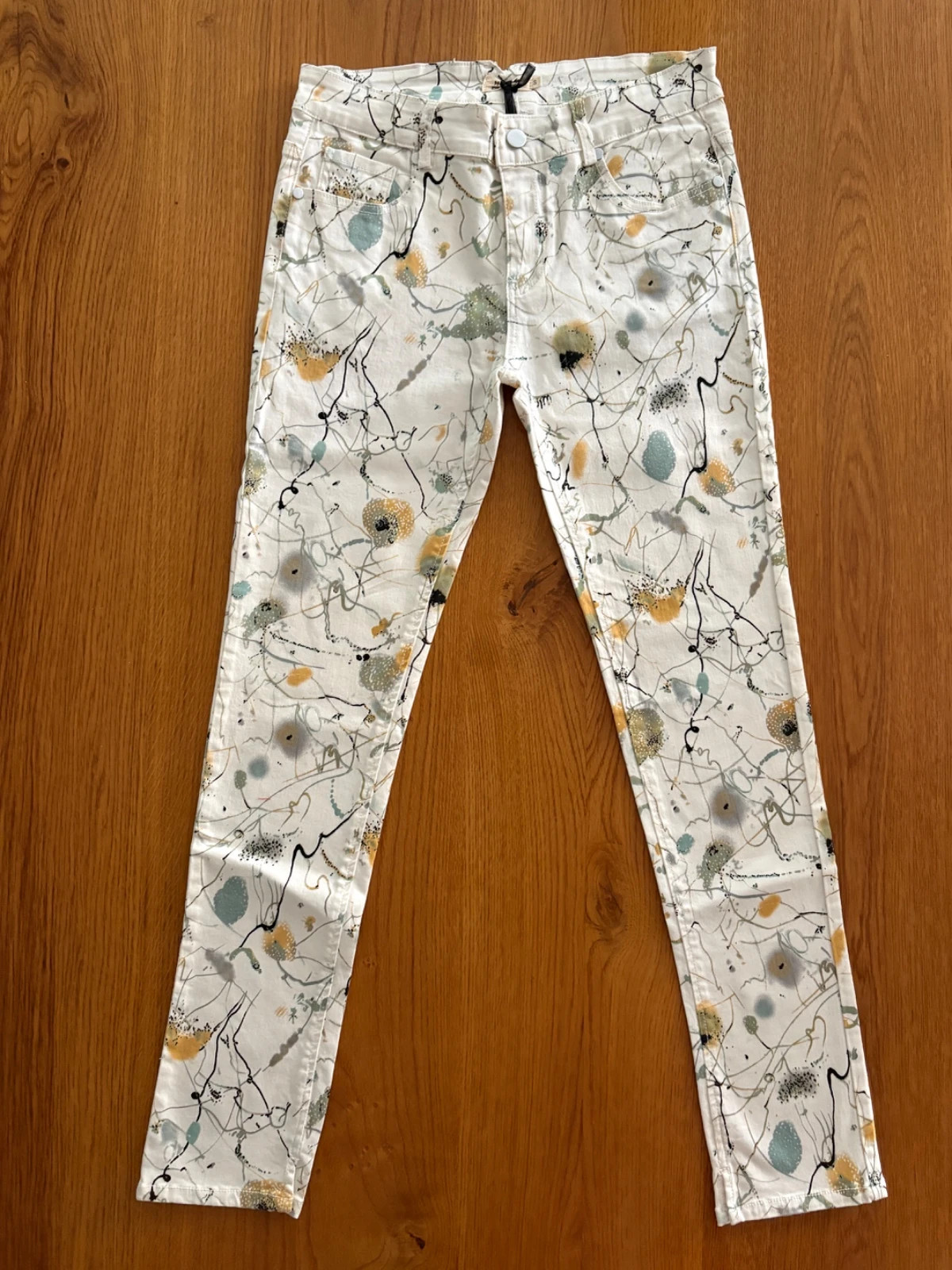 Pantalon Holly Bracken imprimé abstrait blanc – taille S (valeur 45€)