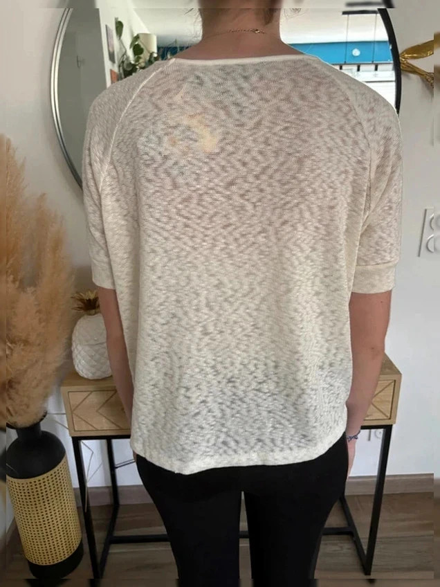 T-shirt Lola Espeleta - Écru/Beige chiné - Taille XS-S – Lola Espeleta – taille S / 36 / 8 4