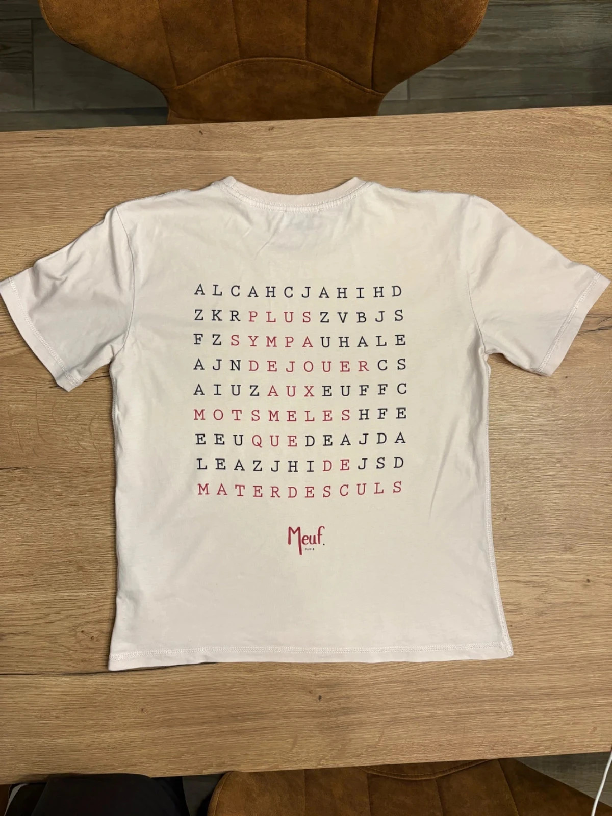 T-shirt Meuf Paris “mots mêlés” écru taille S – Meuf – taille S / 36 / 8 2