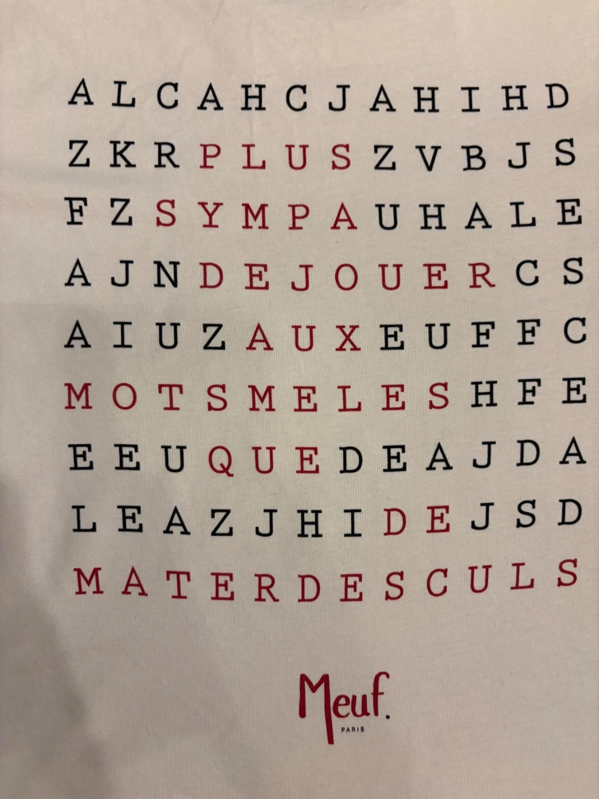 T-shirt Meuf Paris “mots mêlés” écru taille S – Meuf – taille S / 36 / 8 3