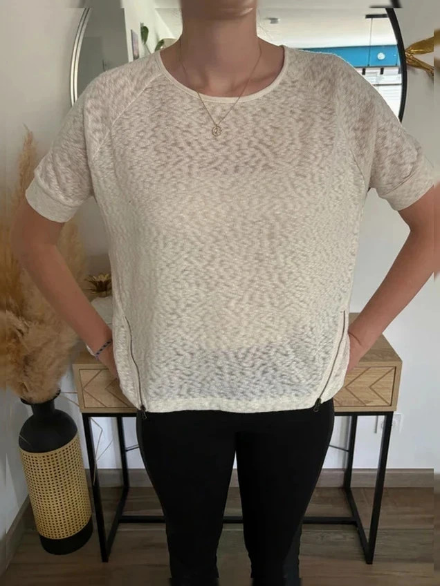 T-shirt Lola Espeleta - Écru/Beige chiné - Taille XS-S – Lola Espeleta – taille S / 36 / 8 2