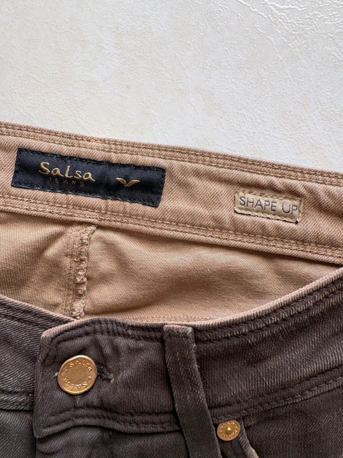 Jean Salsa Jeans “Shape Up” marron délavé – Coupe skinny – W28 L32 (T.36) – Salsa – taille XS / 34 / 6 4
