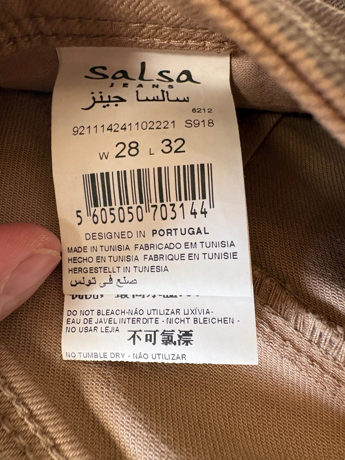 Jean Salsa Jeans “Shape Up” marron délavé – Coupe skinny – W28 L32 (T.36) – Salsa – taille XS / 34 / 6 5