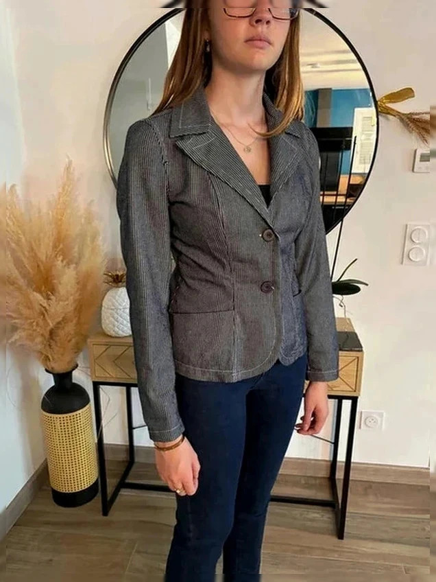 Blazer Stradivarius rayé noir et blanc – T.M - Neuve – Stradivarius – taille M / 38 / 10 2