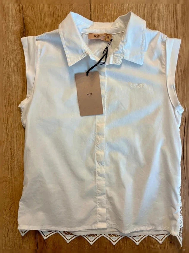 Chemise N°21 (N°21 KIDS) sans manches - Blanc - Taille 8/9 ans - NEUF avec étiquette – N°21 – taille 9 ans / 134 cm 2