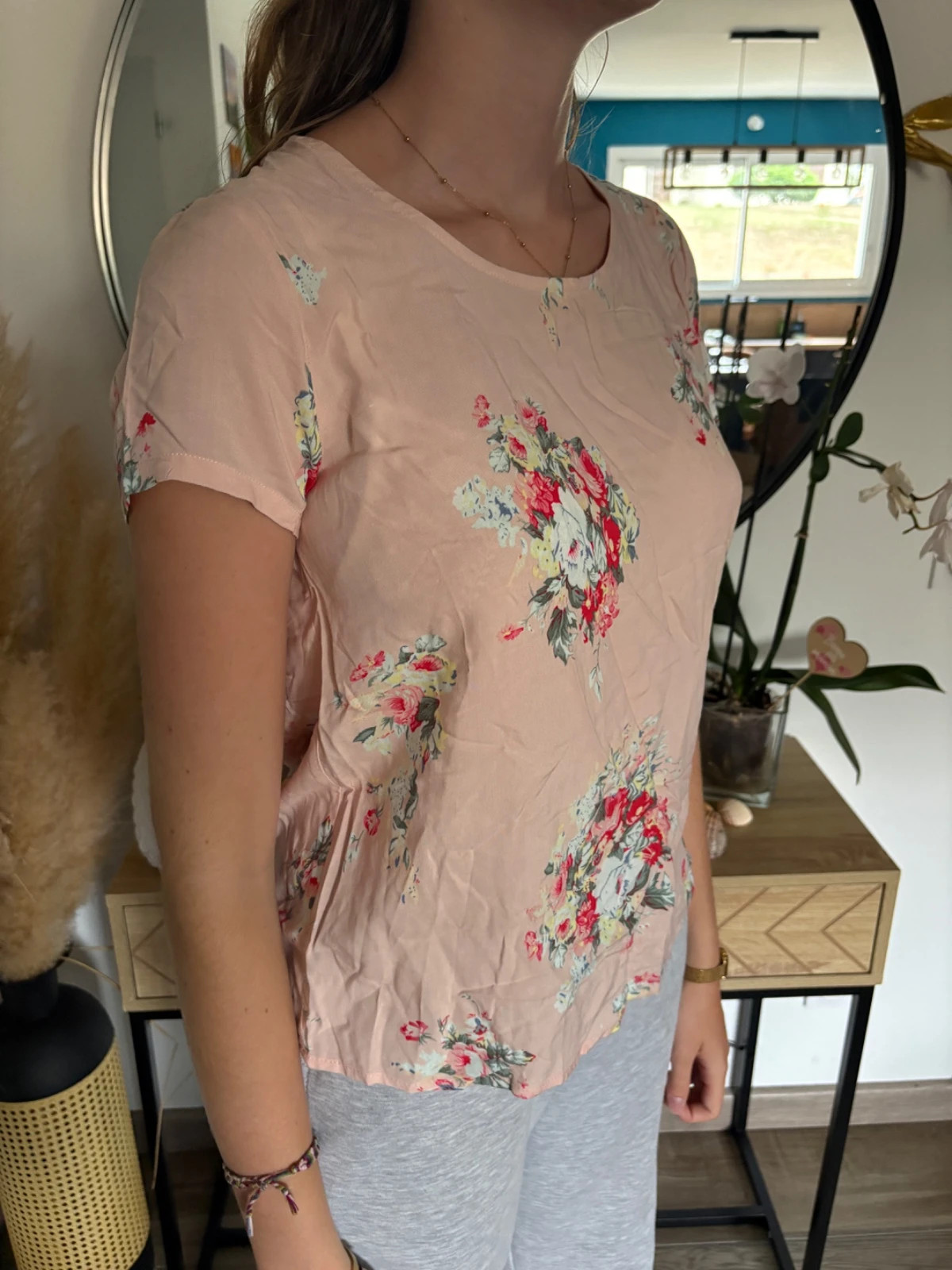 Top ONLY fleuri rose poudré dos ouvert 🌸 – ONLY – taille S / 36 / 8 2