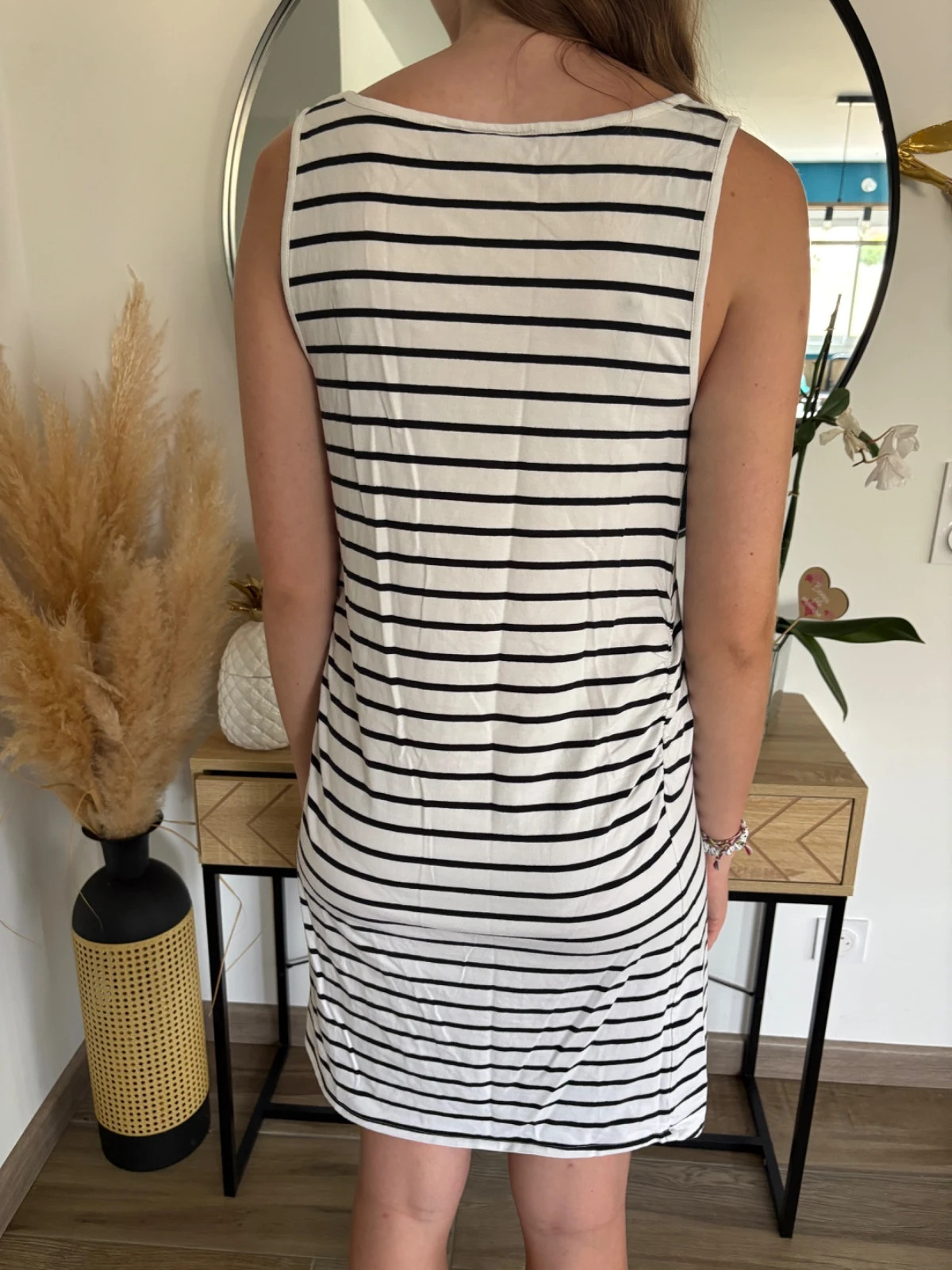 Robe Rayée Marinière Kiabi – Blanc/Noir – Taille XL (42/44) – Kiabi – taille XL / 42 / 14 3