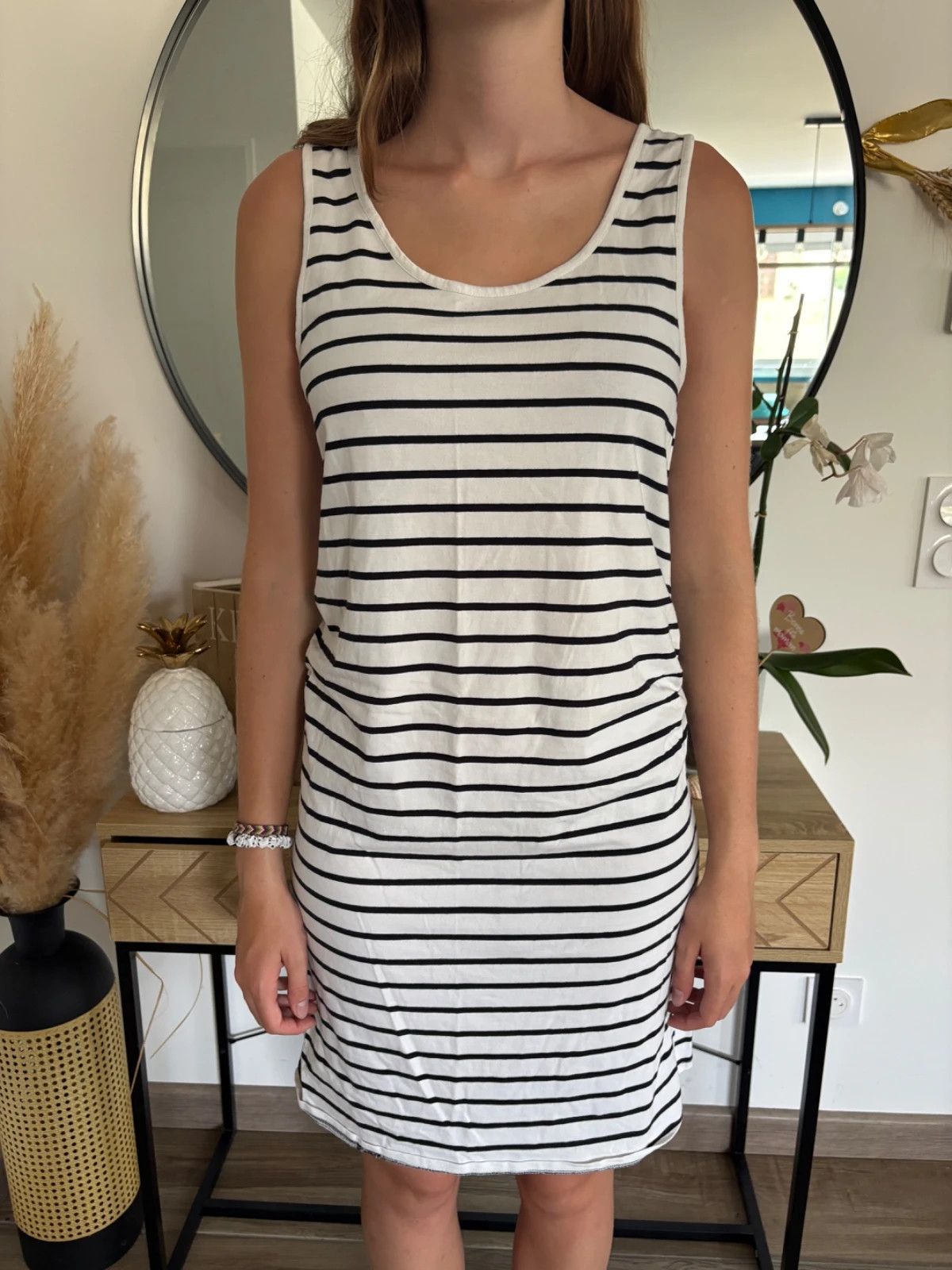 Robe Rayée Marinière Kiabi – Blanc/Noir – Taille XL (42/44) – Kiabi – taille XL / 42 / 14 2