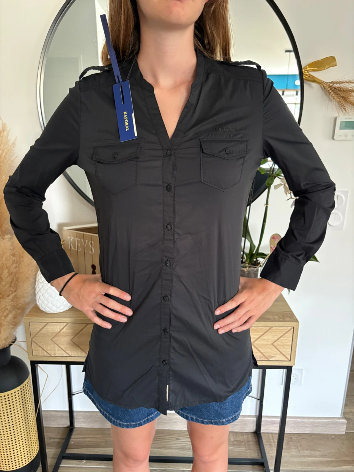 Chemise longue noire Kaporal en taille M – Kaporal – taille M / 38 / 10