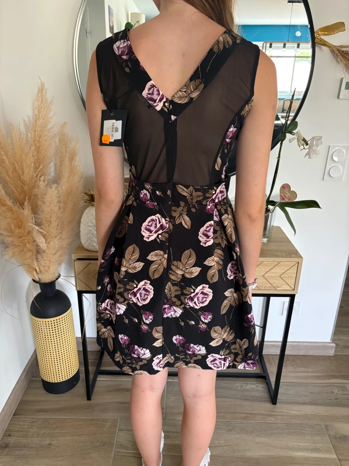 Robe Artigli Collection – Imprimé Fleuri Noir/Prune – Taille 44 – Artigli – taille XXL / 44 / 16 2