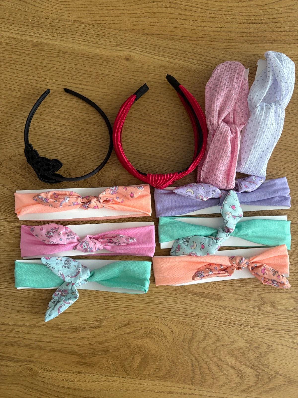 Lot de 8 Bandeaux + 2 Serre-têtes Fillette – Motifs Licornes & Pailletés