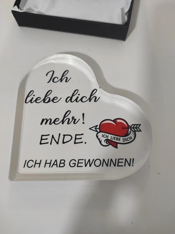 💝 Bloc acrylique cœur "Ich liebe dich mehr 🇩🇪 – Amazon 2