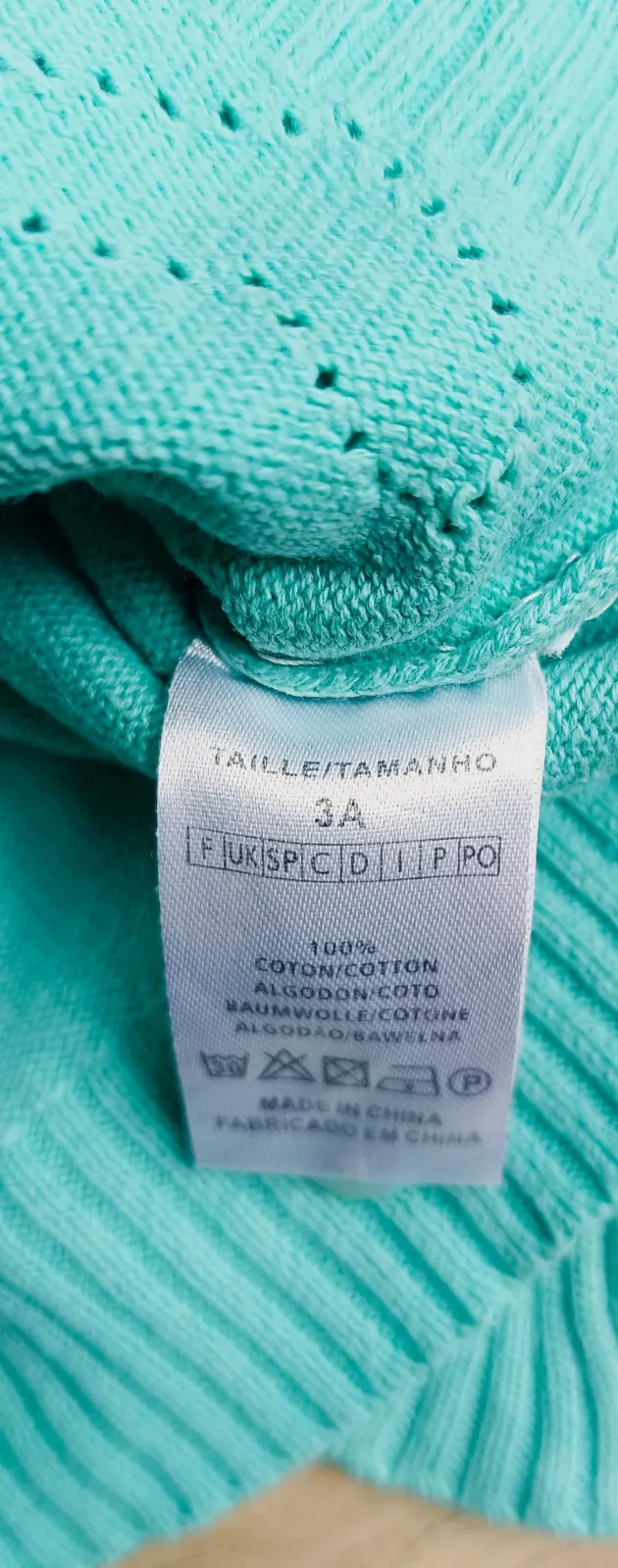 Gilet cache coeur bleu turquoise taille 3 ans excellent état  – sans marque – taille 3 ans 2