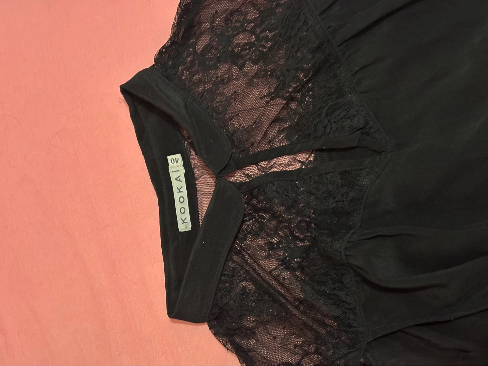 Blouse noire avec col transparent – KOOKAÏ – taille L / 40 / 12 3