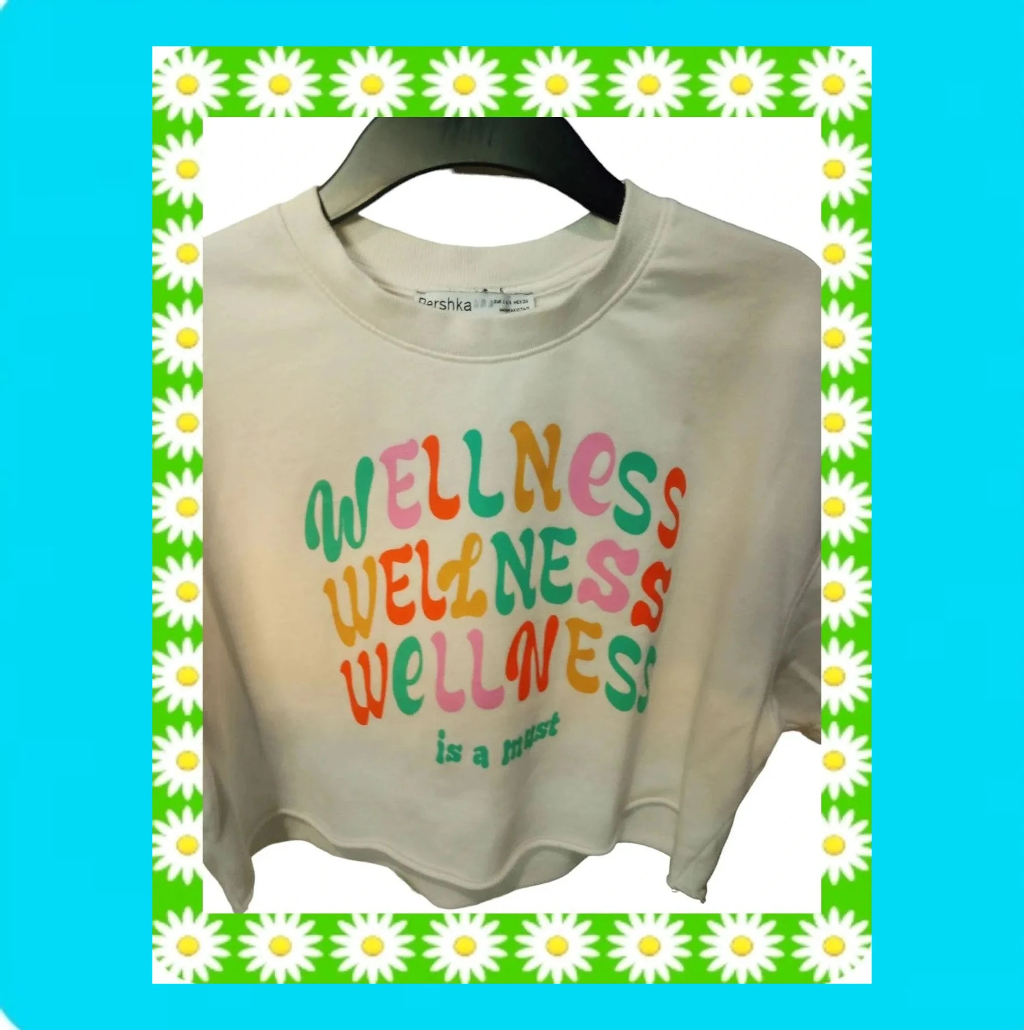 🩷Camiseta Sudadera Mujer Corta Estampada – Bershka – taille S / 36 / 8 3
